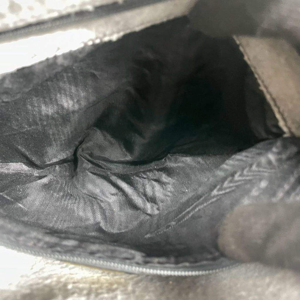 Gucci GG Shoulder Bag Black Leather Logo Canvas — view 6