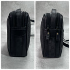 Gucci GG Shoulder Bag Black Leather Logo Canvas — view 7