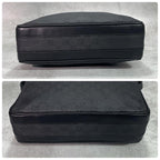 Gucci GG Shoulder Bag Black Leather Logo Canvas — view 8