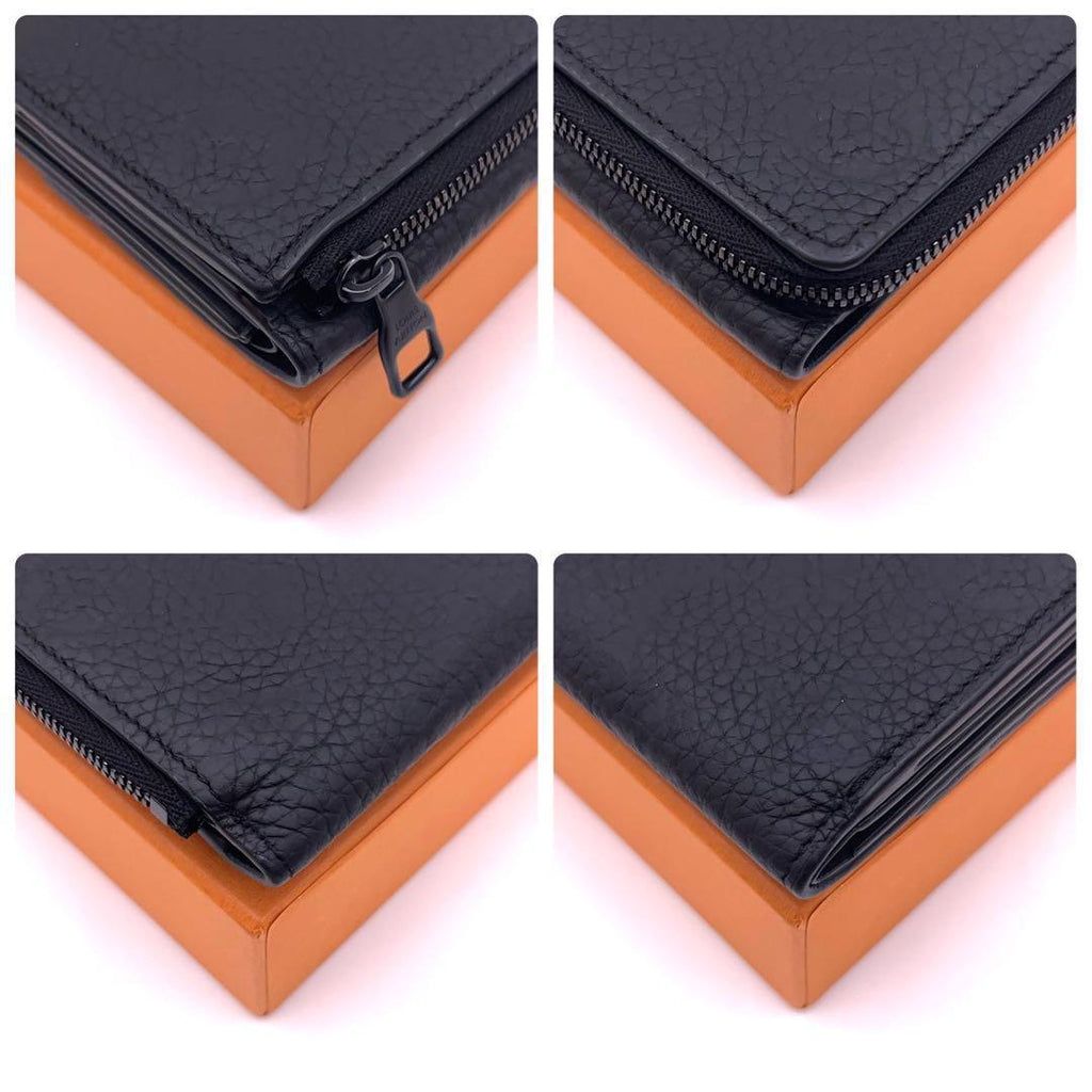 Louis Vuitton Portefeuille Pilot Trifold Wallet Black Taurillon — view 8