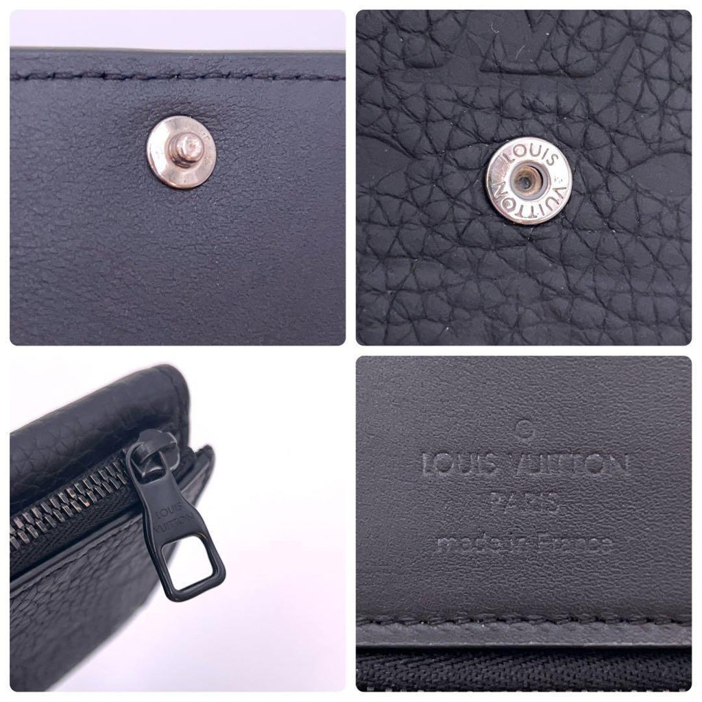 Louis Vuitton Portefeuille Pilot Trifold Wallet Black Taurillon — view 9