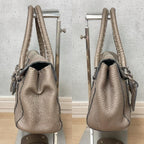 Fendi Selleria Linda Leather Handbag Beige Gray — view 4