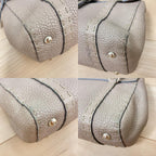 Fendi Selleria Linda Leather Handbag Beige Gray — view 6