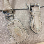 Fendi Selleria Linda Leather Handbag Beige Gray — view 8