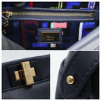 Fendi Mini Peekaboo Handbag Dark Blue — view 9
