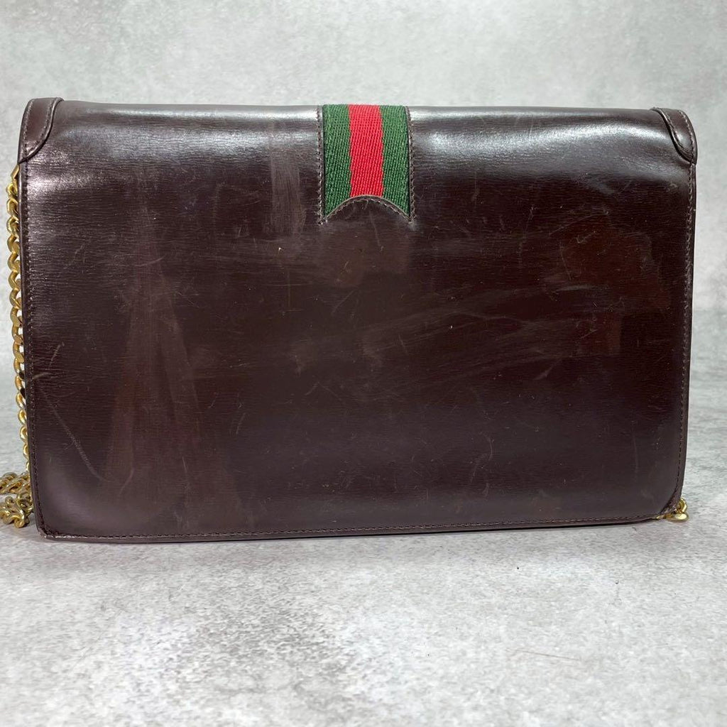 Gucci GG Sherry Line Shoulder Bag Leather Brown — view 3