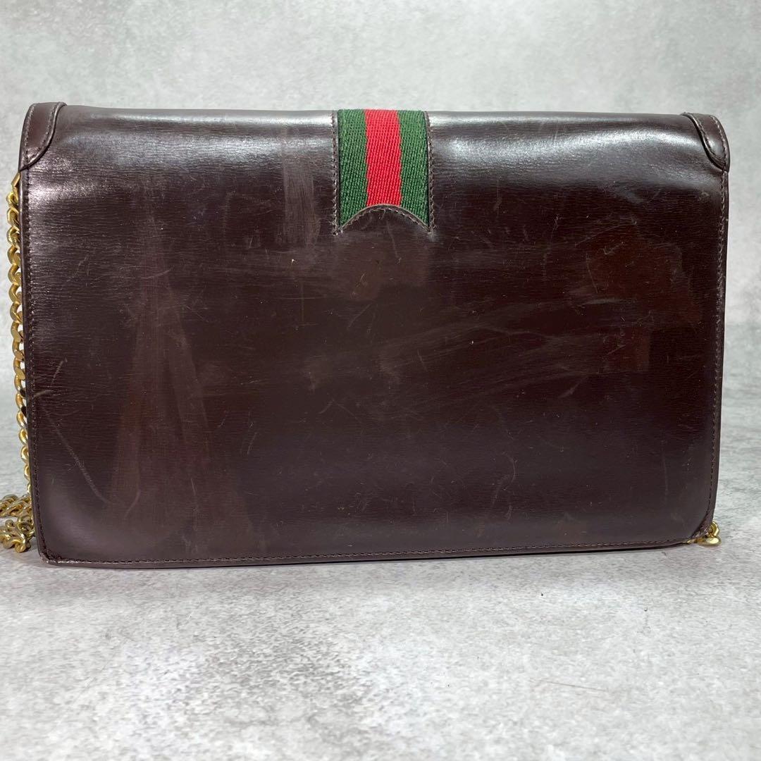 Gucci GG Sherry Line Shoulder Bag Leather Brown — view 3