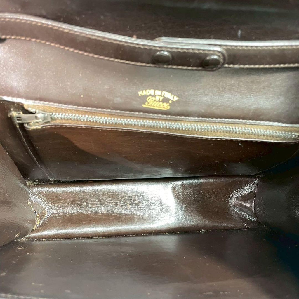 Gucci GG Sherry Line Shoulder Bag Leather Brown — view 5