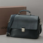 Louis Vuitton Vasili GM 2-Way Business Bag Taiga Leather Navy