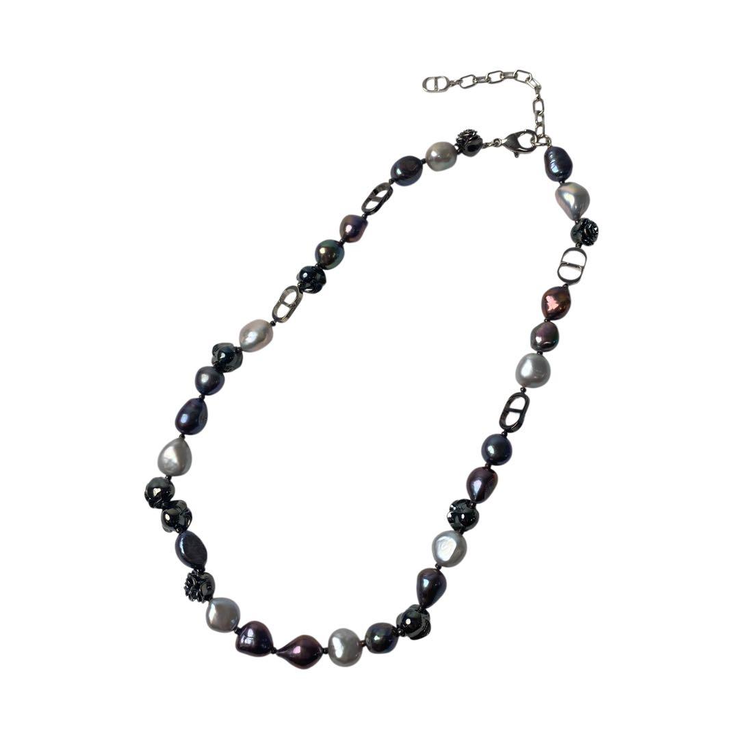 Dior Rose Pearl Freshwater Necklace Pendant Choker — view 3