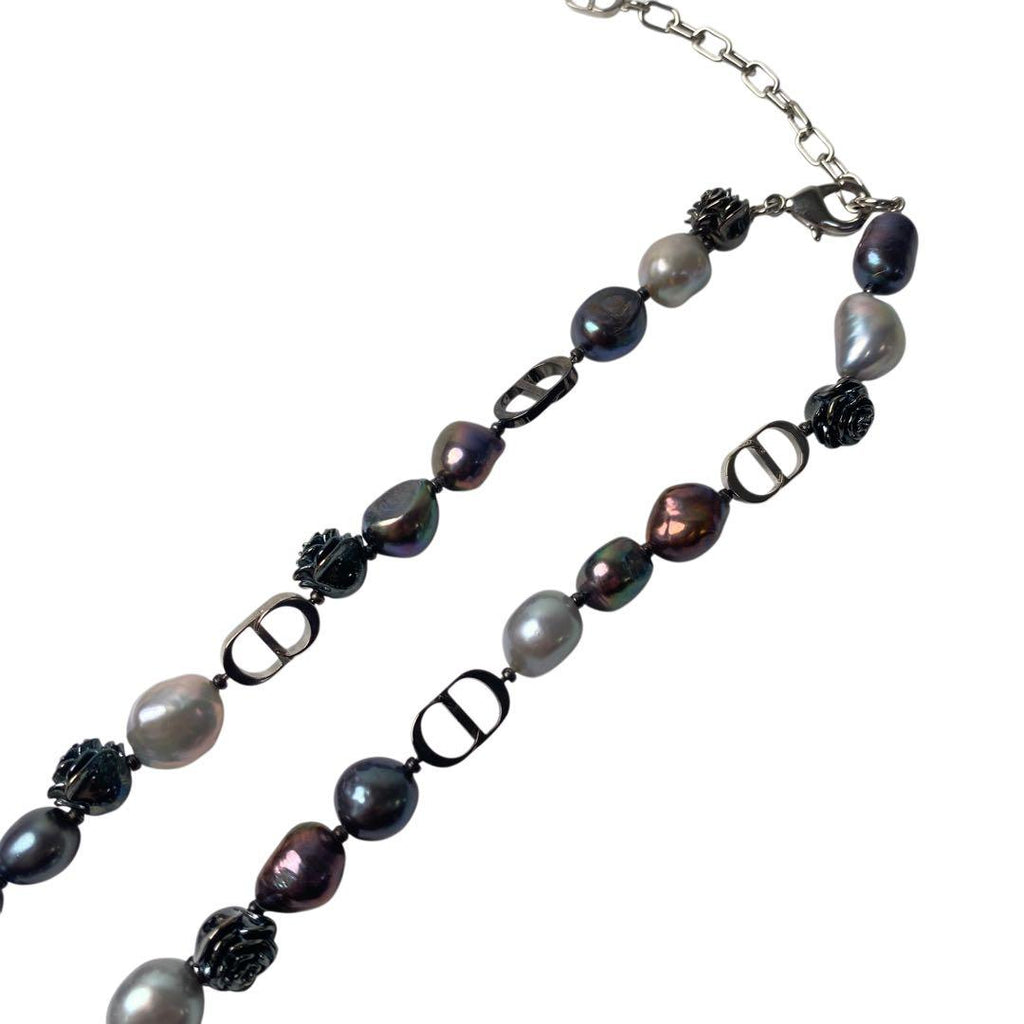 Dior Rose Pearl Freshwater Necklace Pendant Choker — view 4