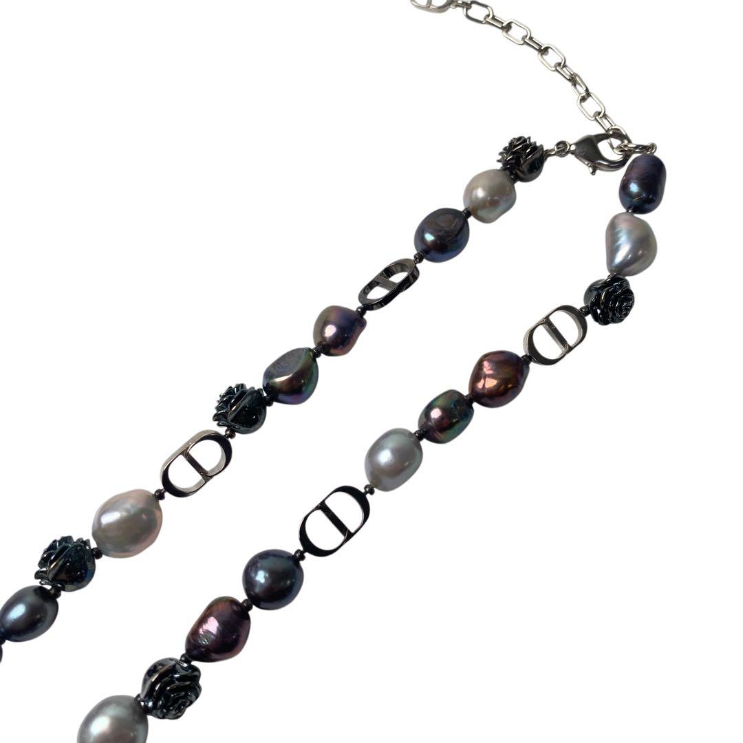 Dior Rose Pearl Freshwater Necklace Pendant Choker — view 4