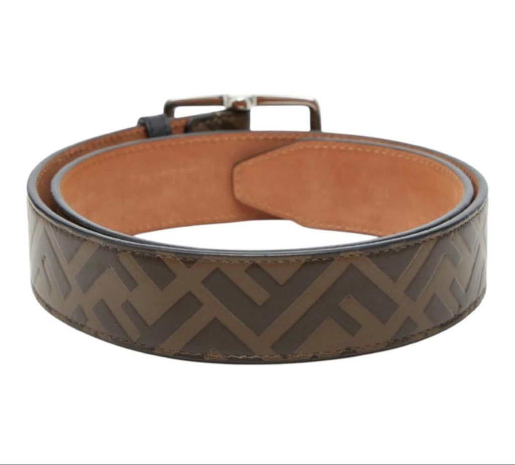 Fendi Zucca FF Logo Plain Belt — view 3