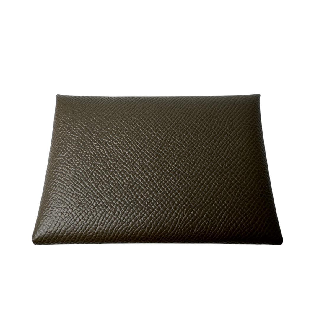 Hermes Calvi Duo Coin Case Vert Roden Epsom — view 3
