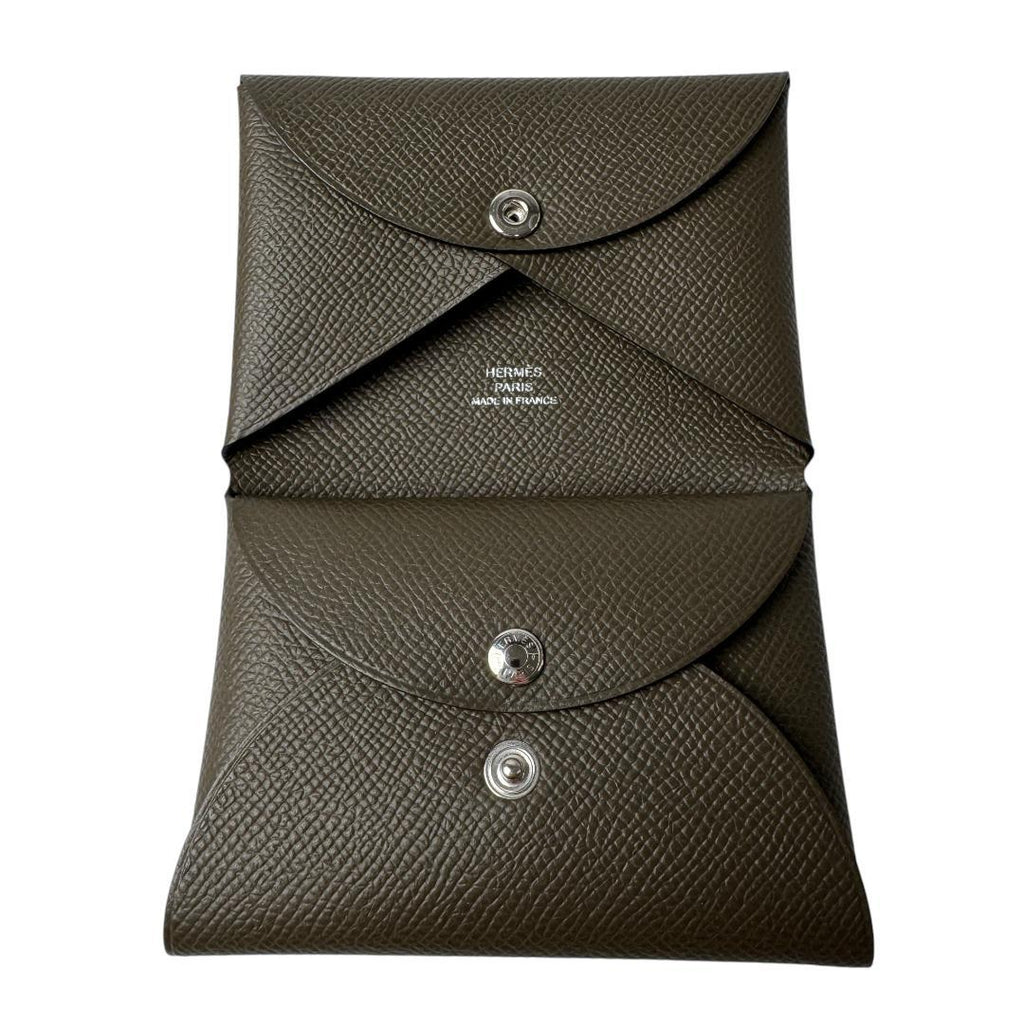 Hermes Calvi Duo Coin Case Vert Roden Epsom — view 7