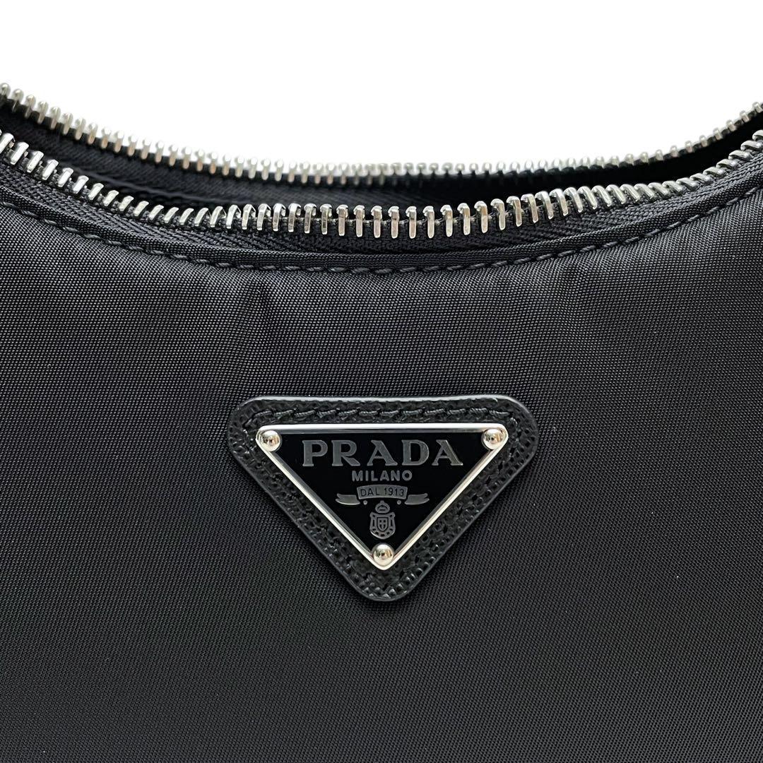 Prada Nylon Leather Triangle Plate Logo Shoulder Bag 2-Way — view 9