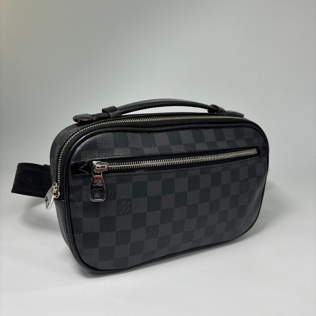Louis Vuitton Super Damier Graphite Ambler Belt Bag Black — view 3