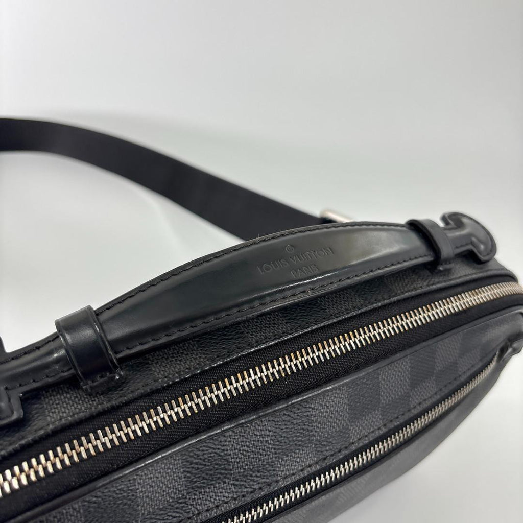 Louis Vuitton Super Damier Graphite Ambler Belt Bag Black — view 6