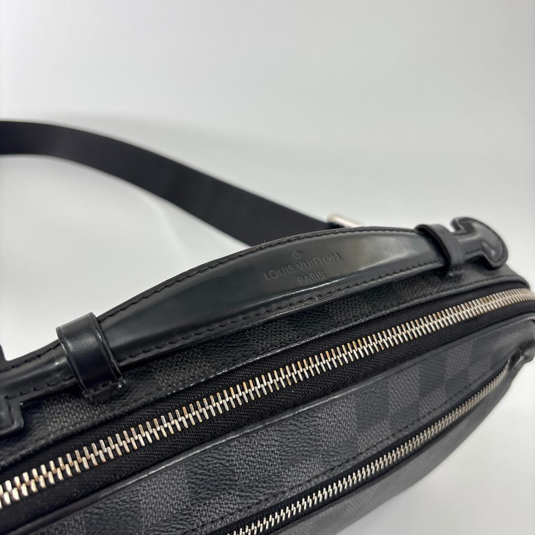Louis Vuitton Super Damier Graphite Ambler Belt Bag Black — view 6