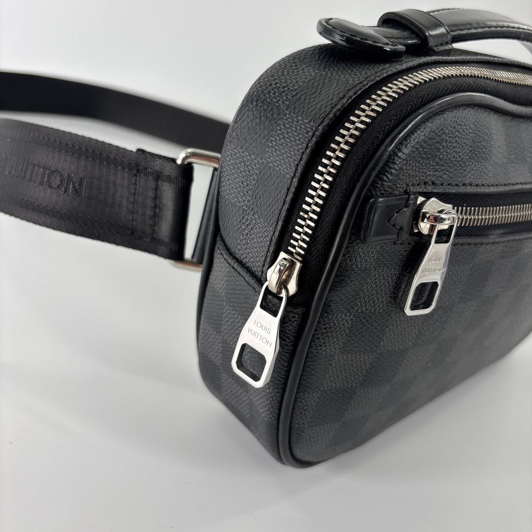 Louis Vuitton Super Damier Graphite Ambler Belt Bag Black — view 7