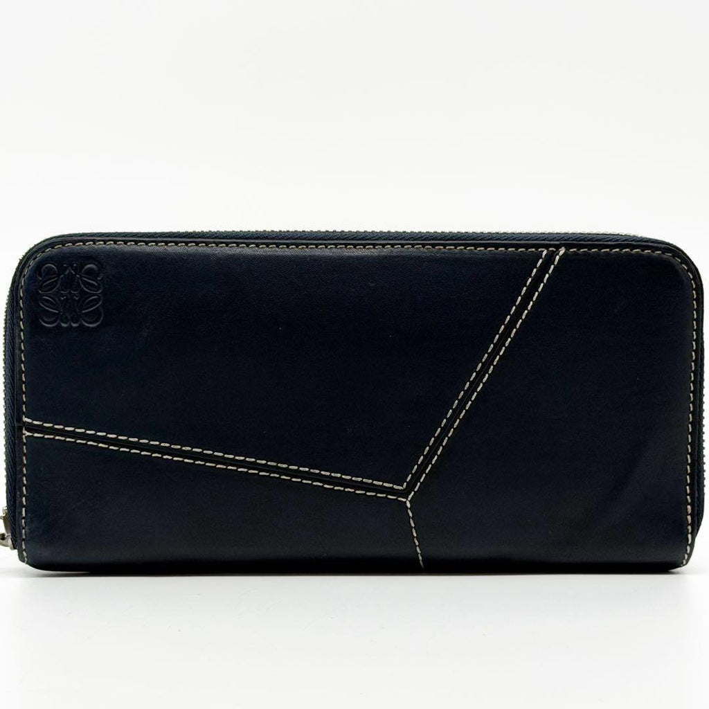 Loewe Anagram Puzzle Zip Around Wallet Leather Navy — view 2