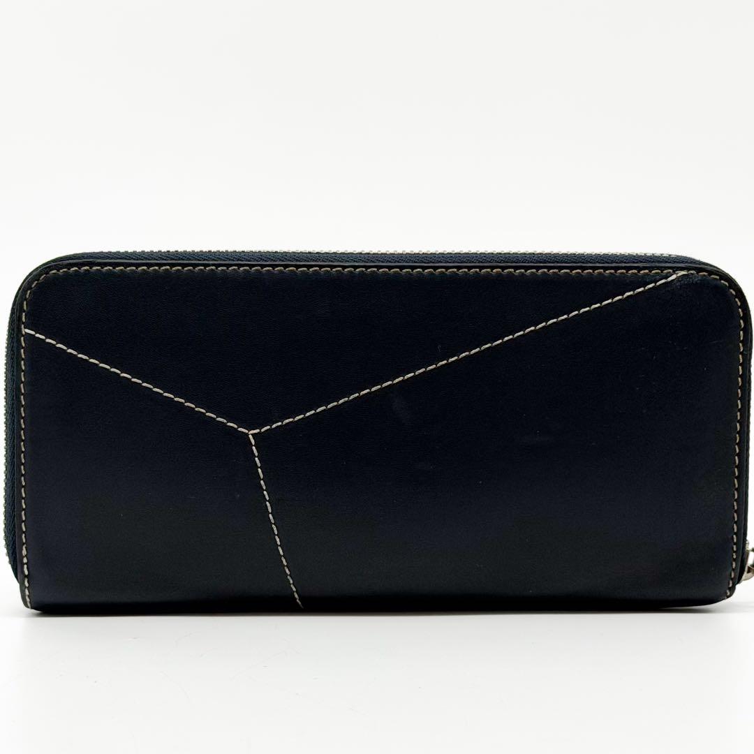 Loewe Anagram Puzzle Zip Around Wallet Leather Navy — view 3