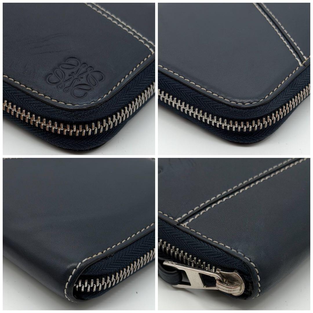 Loewe Anagram Puzzle Zip Around Wallet Leather Navy — view 5