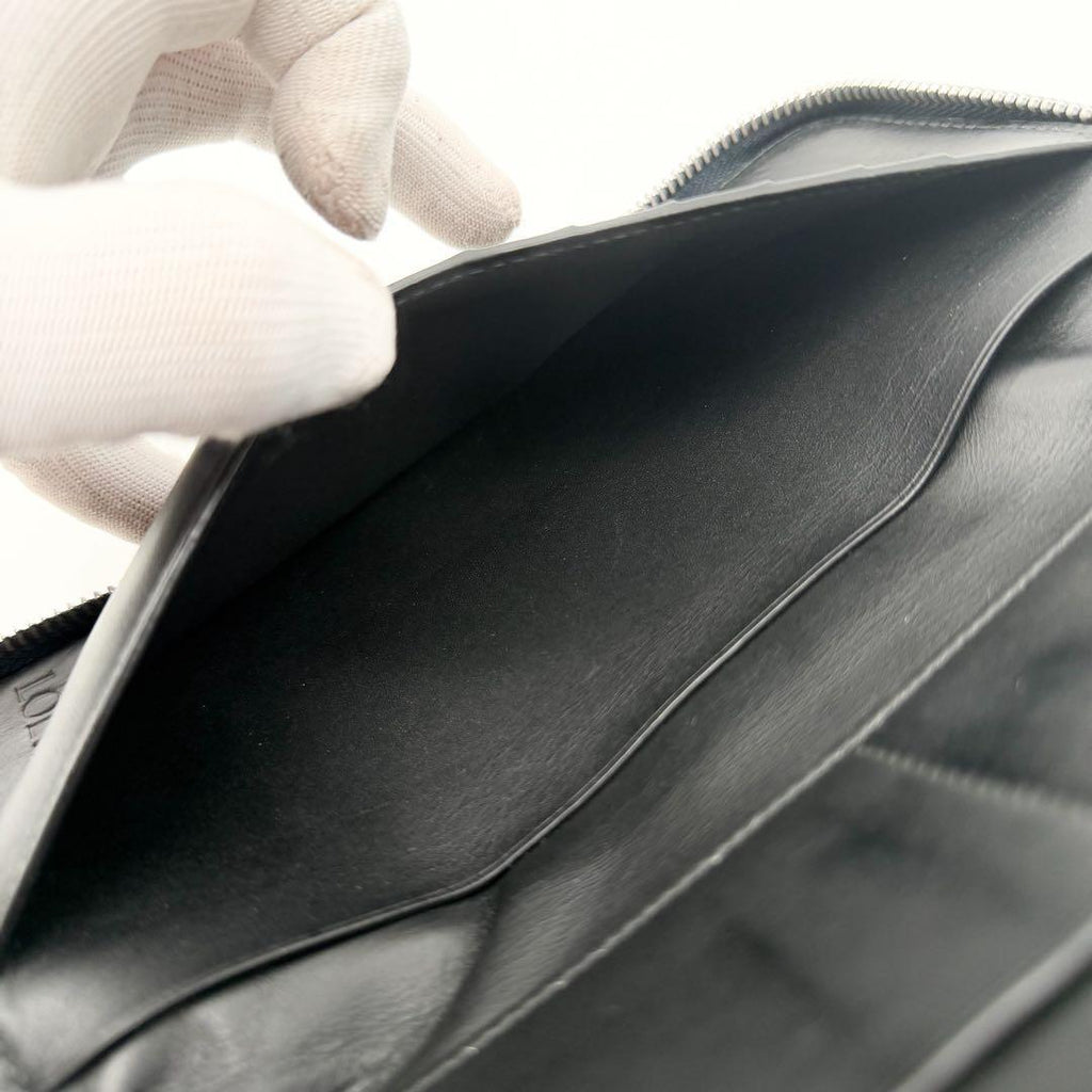 Loewe Anagram Puzzle Zip Around Wallet Leather Navy — view 7