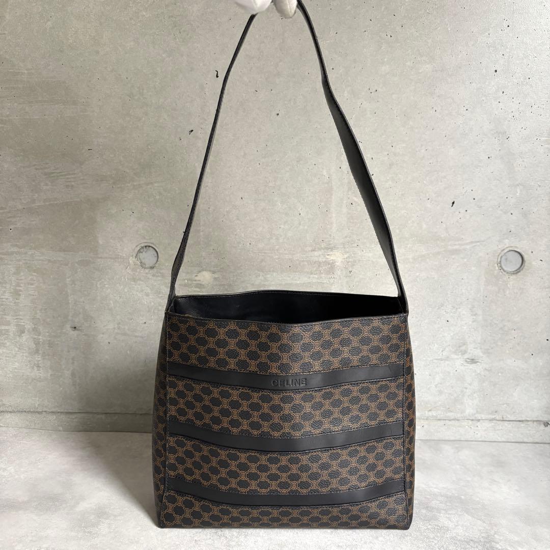 Celine Black Magatum Shoulder Bag Logo