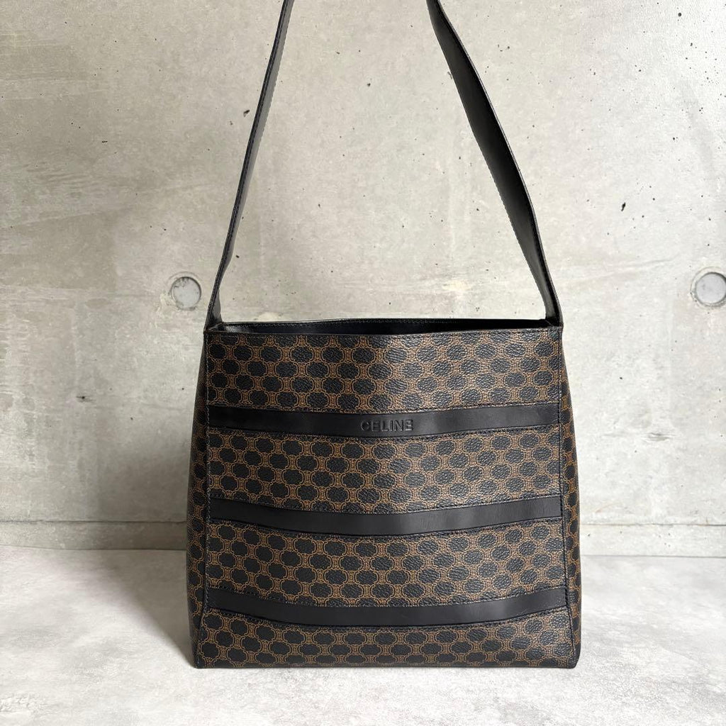 Celine Black Magatum Shoulder Bag Logo