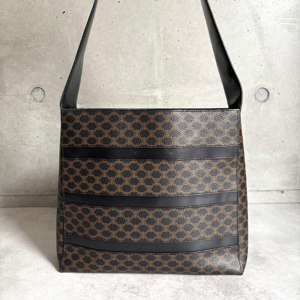 Celine Black Magatum Shoulder Bag Logo