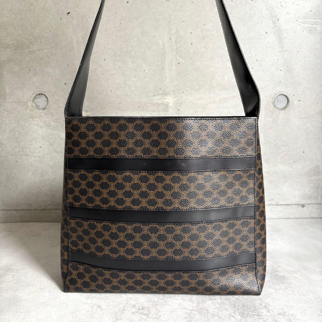 Celine Black Magatum Shoulder Bag Logo