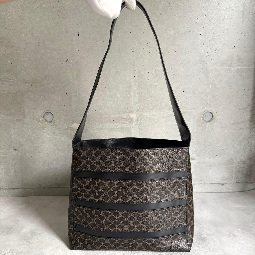 Celine Black Magatum Shoulder Bag Logo
