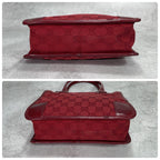 Gucci GG Tote Bag Red Canvas Patent Logo — view 8