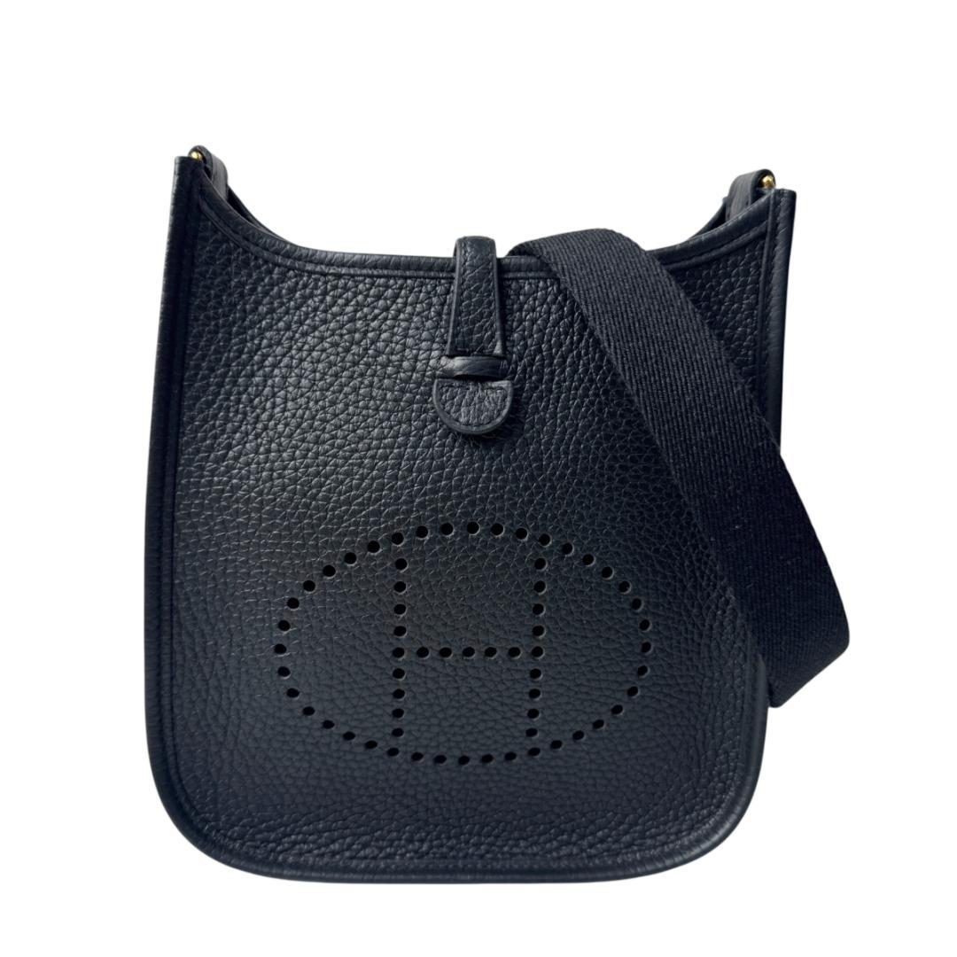 Hermes Evelyne TPM Black Gold Shoulder Bag — view 2