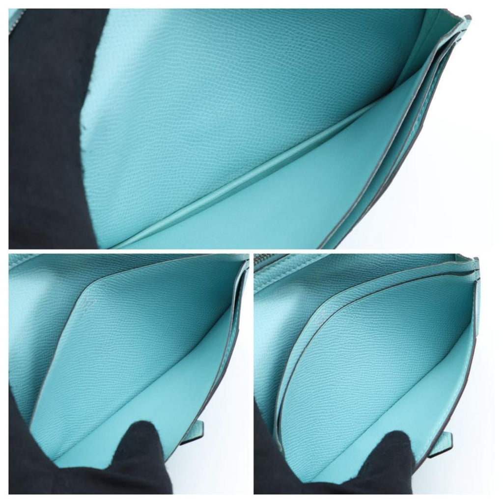 Hermes Bearn Soufflet Wallet Veau Epsom Blue Atoll — view 6