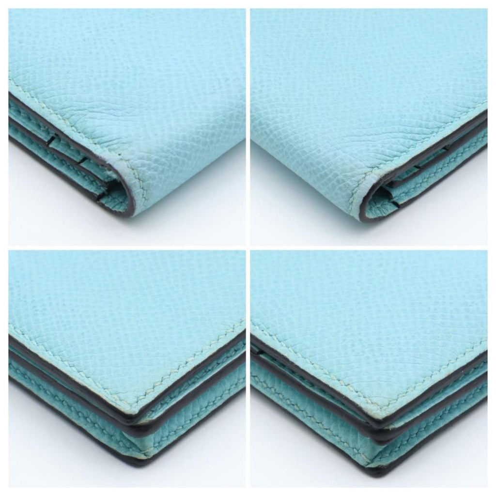 Hermes Bearn Soufflet Wallet Veau Epsom Blue Atoll — view 8