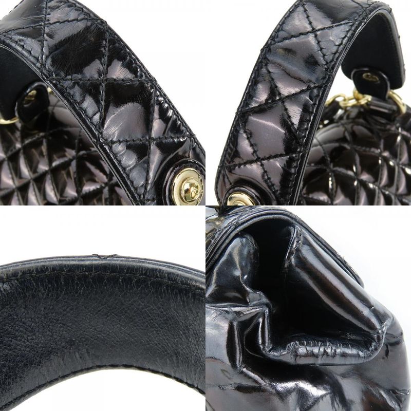 Chanel Handbag Enamel Black Gold Hardware 12 th 2-Way — view 6