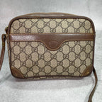 Gucci GG Shoulder Bag Brown Beige Leather Logo — view 2