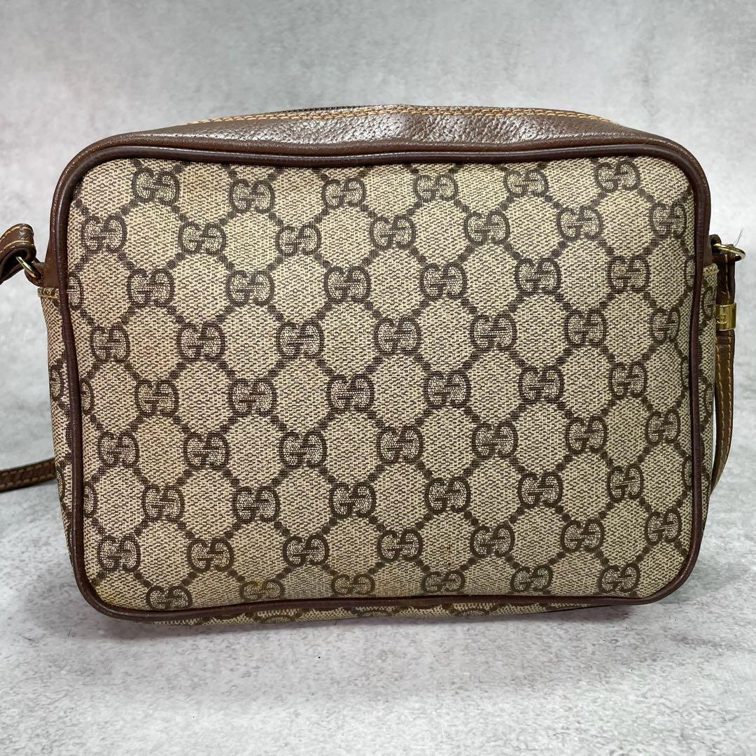 Gucci GG Shoulder Bag Brown Beige Leather Logo — view 3