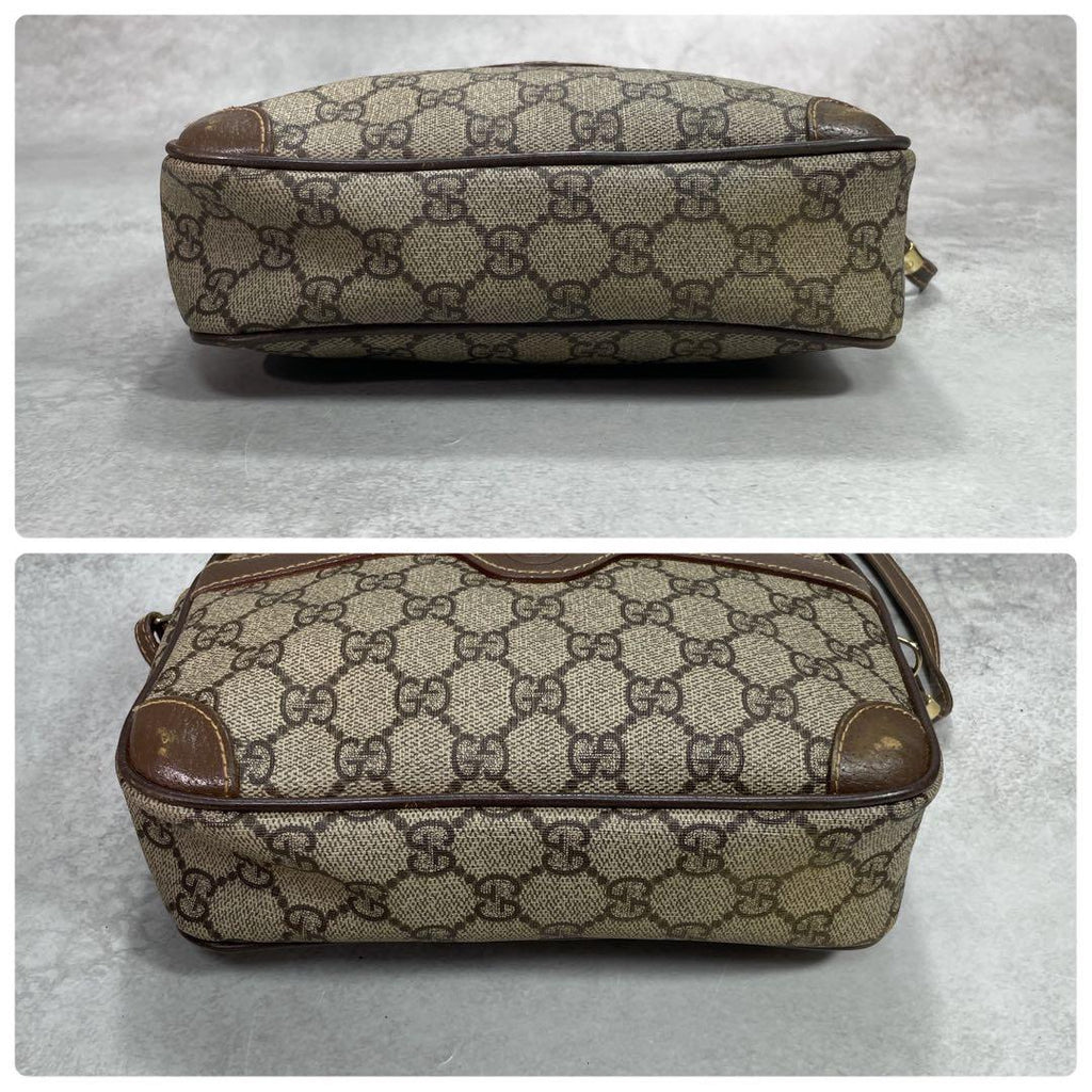 Gucci GG Shoulder Bag Brown Beige Leather Logo — view 8