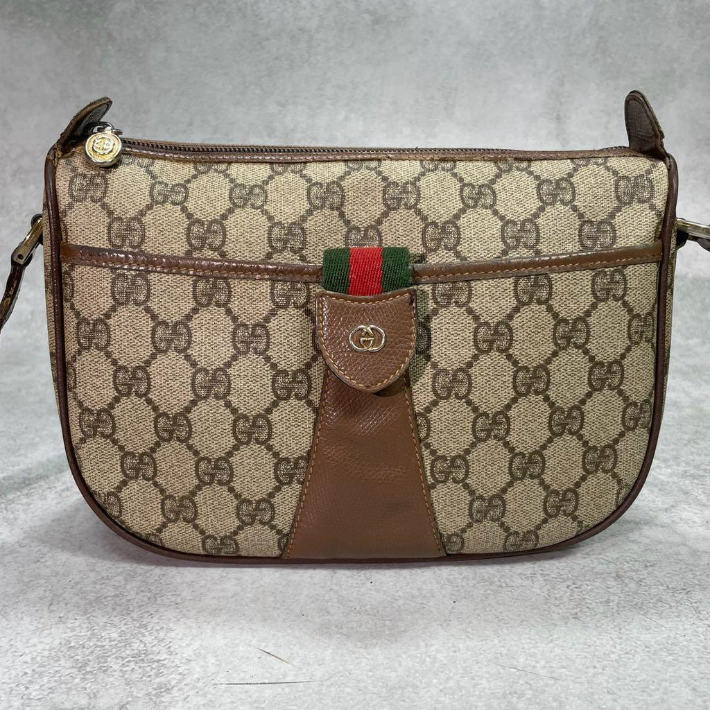 Gucci GG Sherry Line Shoulder Bag Brown Leather — view 2