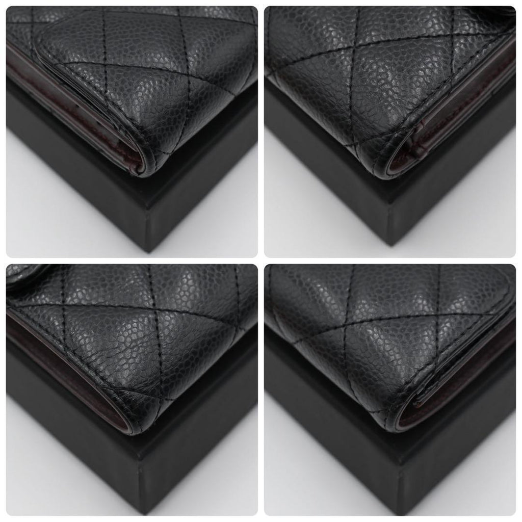 Chanel Quilted CC Logo Trifold Wallet Compact Classic Black — view 7