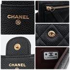 Chanel Quilted CC Logo Trifold Wallet Compact Classic Black — view 9