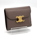 Celine Small Flap Wallet Triomphe Trifold Greige