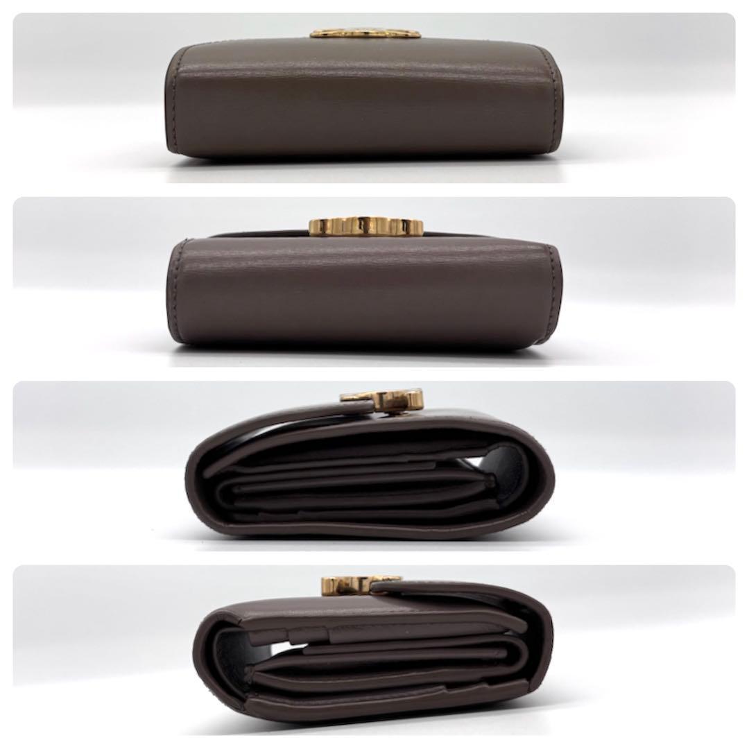 Celine Small Flap Wallet Triomphe Trifold Greige — view 3