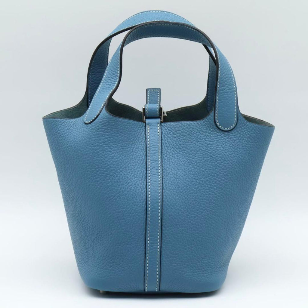 Hermes Picotin PM Blue Gene Taurillon Handbag