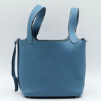 Hermes Picotin PM Blue Gene Taurillon Handbag — view 6