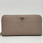 Prada Vitello Daino Leather Zip Around Round Wallet — view 2