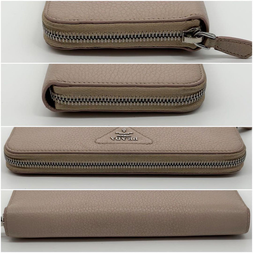 Prada Vitello Daino Leather Zip Around Round Wallet — view 6